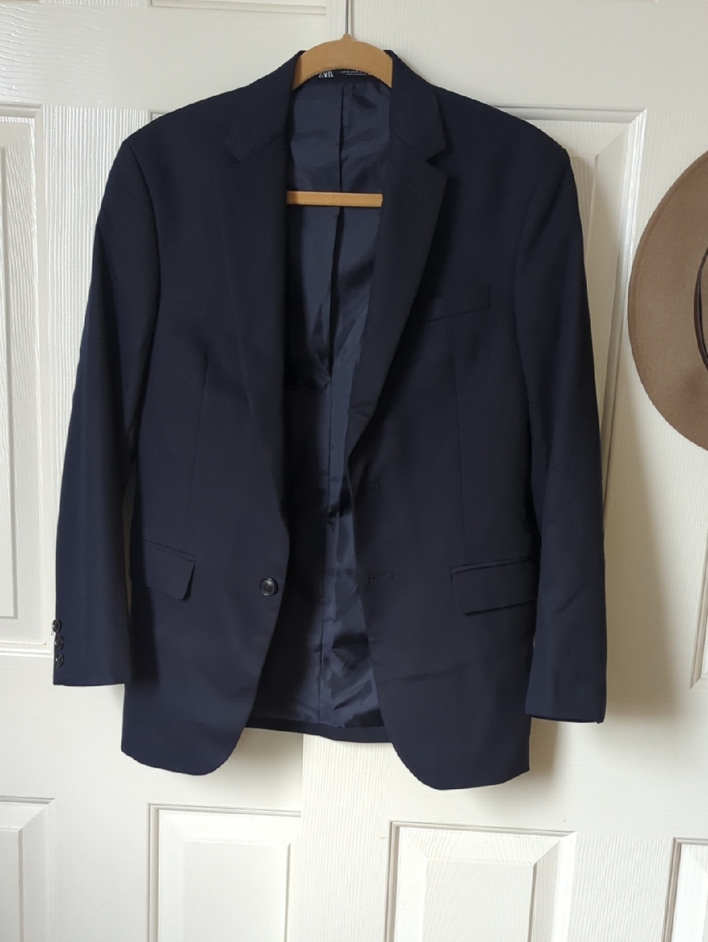 Zara Dark Navy Single-Breasted Blazer